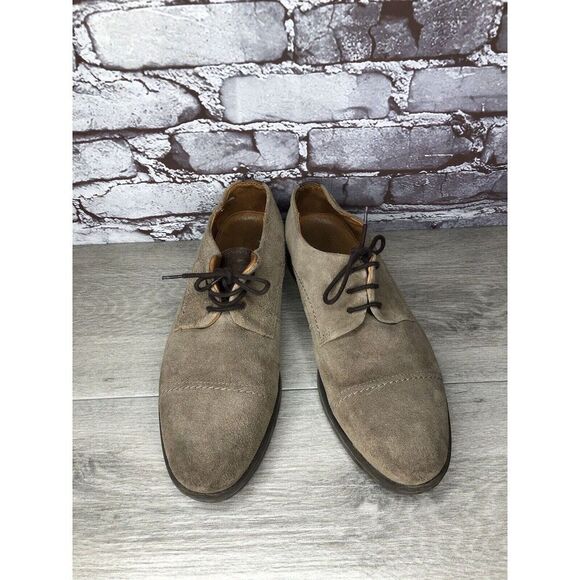 Experience Taupe Suede Leather Oxfords Cap Toe Casual Shoes Men’s Sz 42EU/9M US - Picture 2 of 16